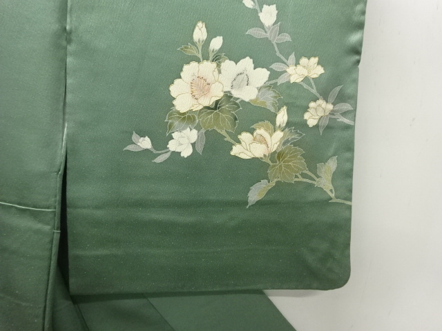  流水に草花模様訪問着